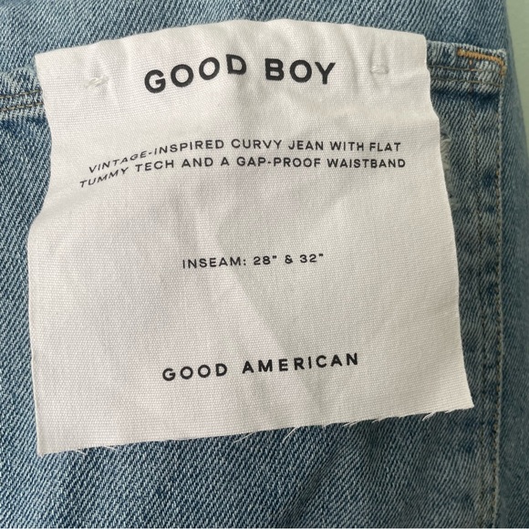 NWT Good American Good Boy Distressed High Rise Jean SN: GB050T Indigo Size 16 - Picture 8 of 17